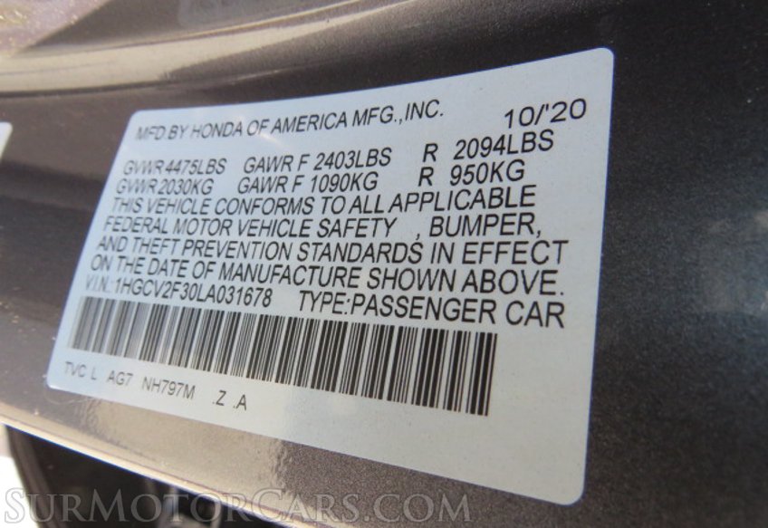 2020 Honda Accord Sedan - Image 54