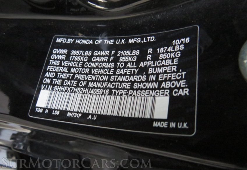 2017 Honda Civic Hatchback - Image 46