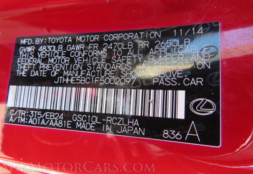 2015 Lexus RC 350 - Image 52