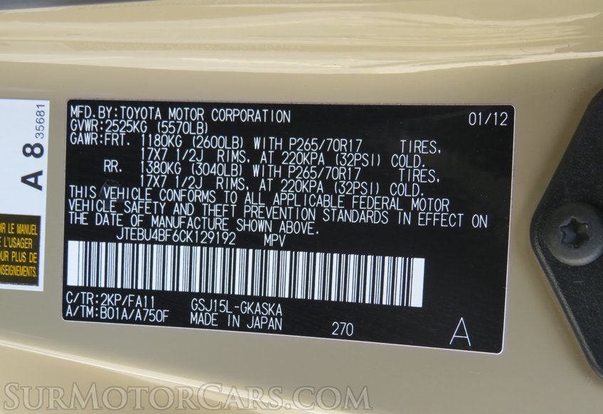 2012 Toyota FJ Cruiser - Image 54