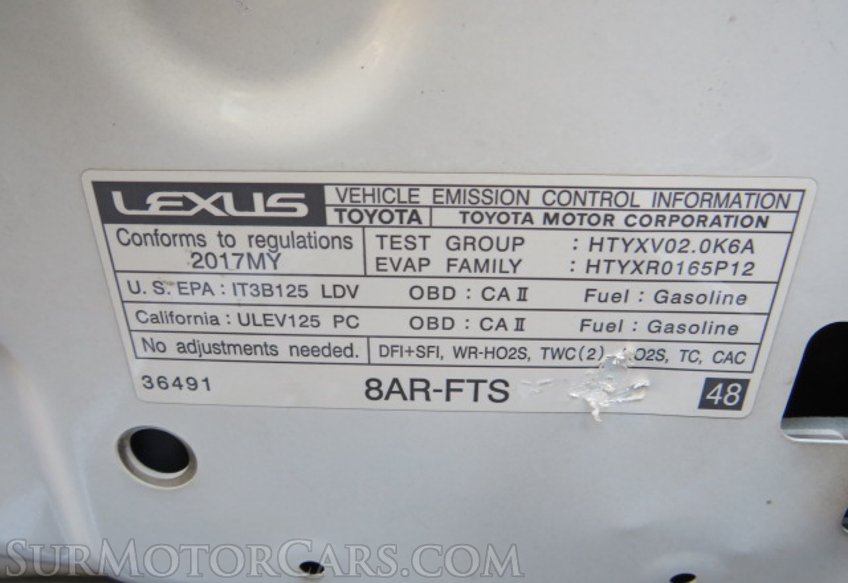2017 Lexus RC - Image 55
