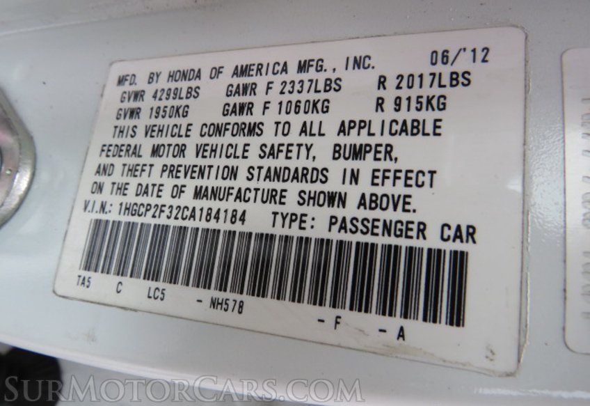 2012 Honda Accord Sdn - Image 43