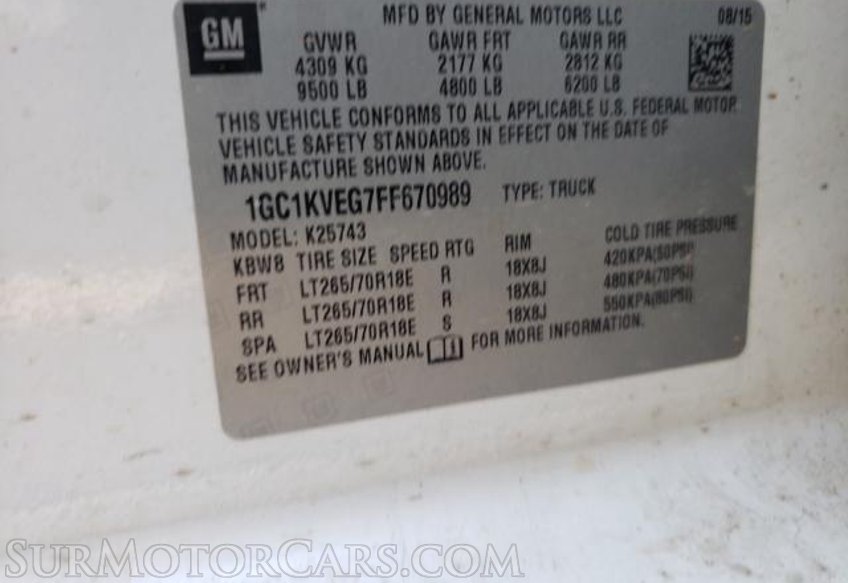 2015 Chevrolet Silverado 2500HD Built After Aug 14 - Image 9