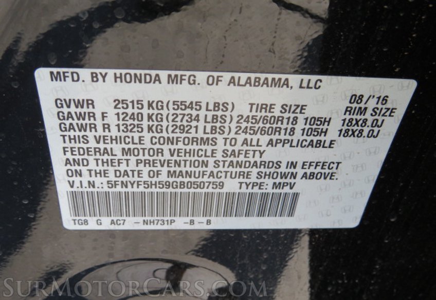 2016 Honda Pilot - Image 57