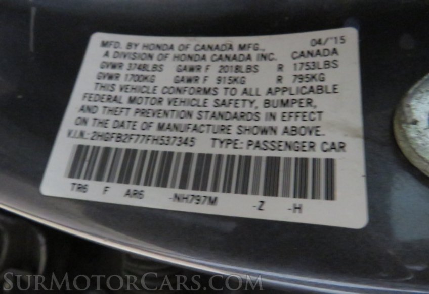 2015 Honda Civic - Image 50