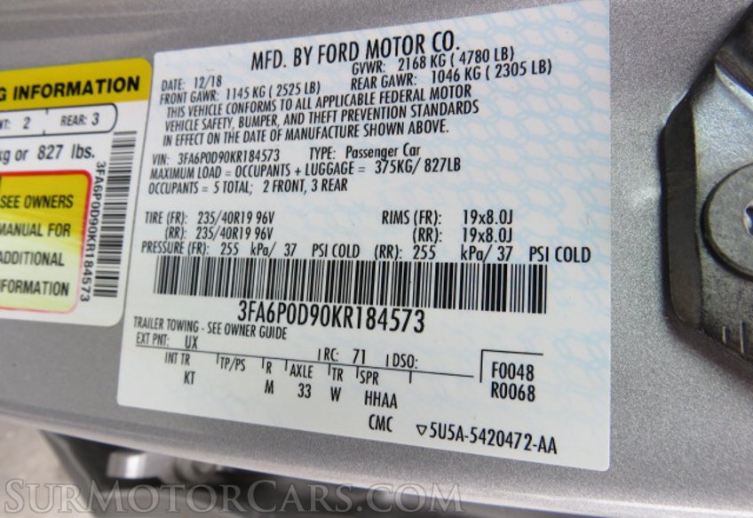 2019 Ford Fusion - Image 57