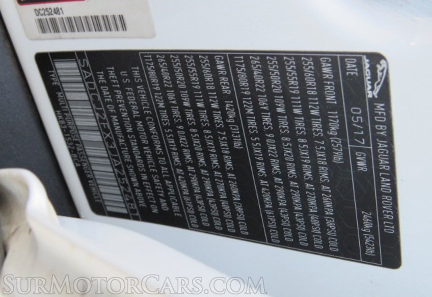 2018 Jaguar F-PACE - Image 60