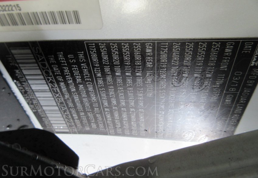 2018 Jaguar F-PACE - Image 73