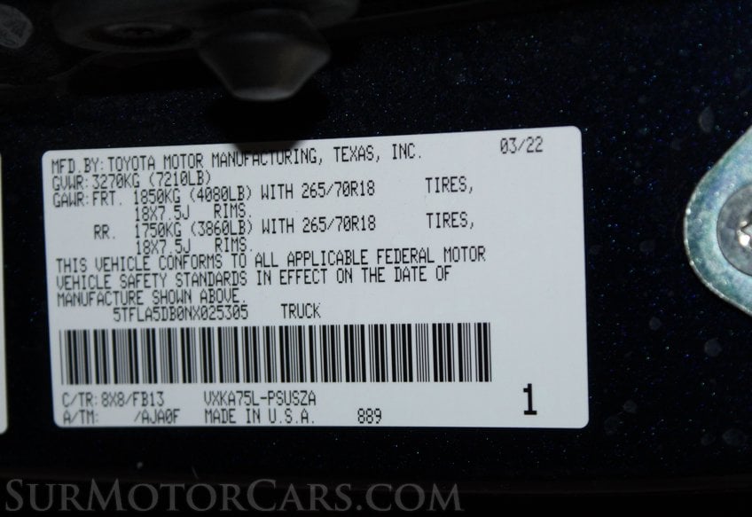 2022 Toyota Tundra 4x4 SR5 - Image 57