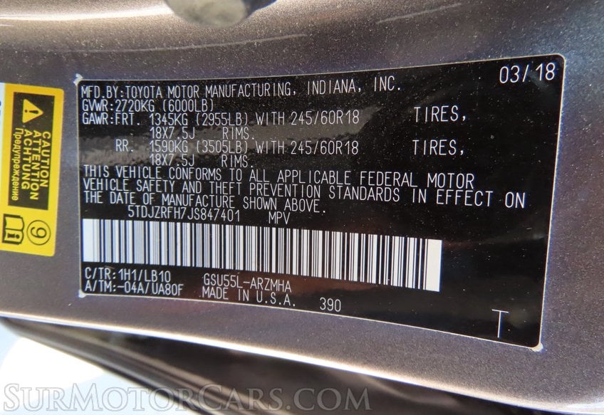 2018 Toyota Highlander XLE AWD - Image 34