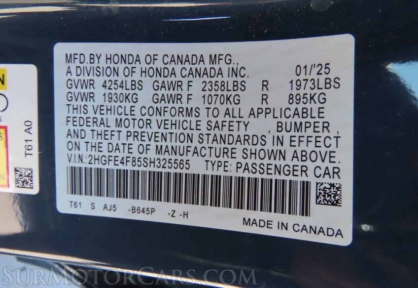 2025 Honda Civic Hybrid Sport Touring - Image 62