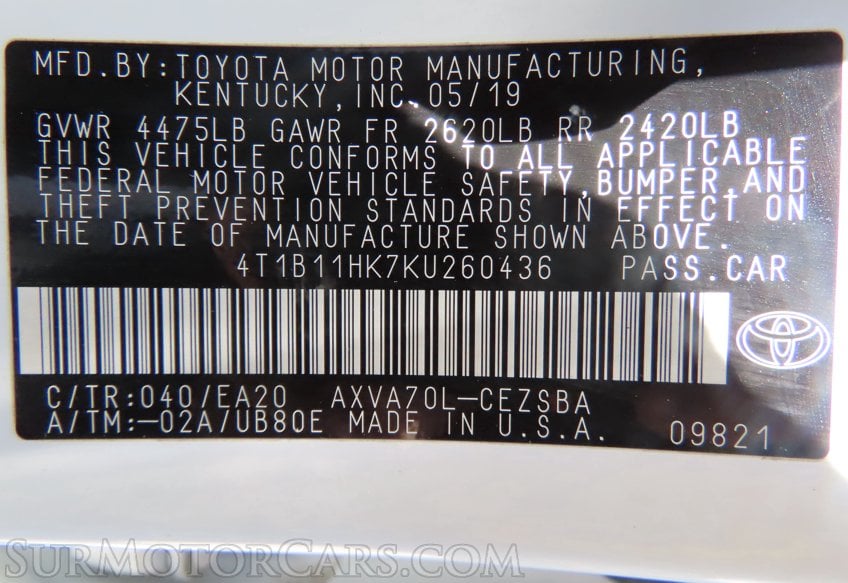 2019 Toyota Camry SE - Image 39