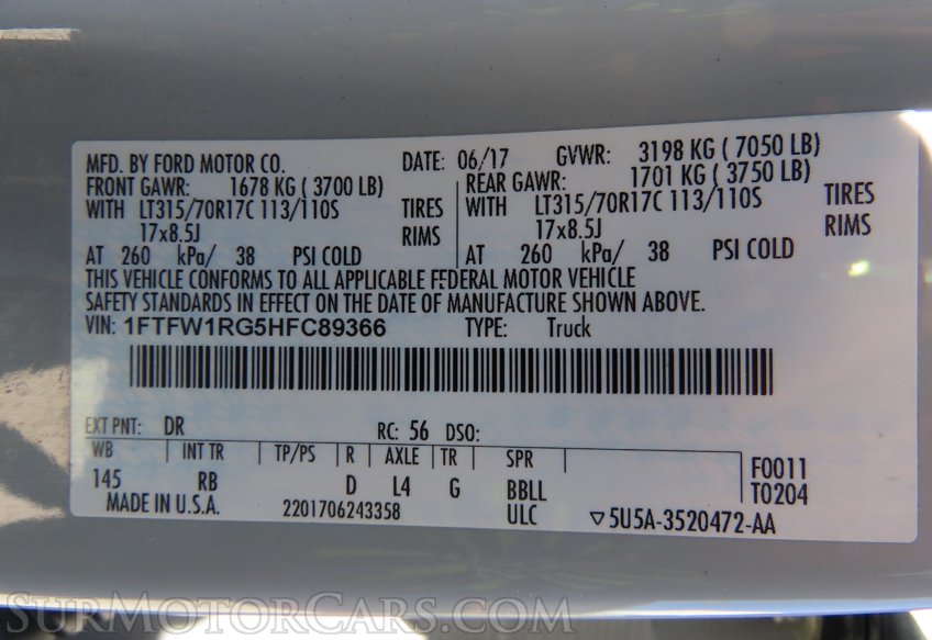 2017 Ford F-150 RAPTOR - Image 43