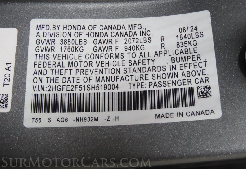 2025 Honda Civic Sport - Image 48