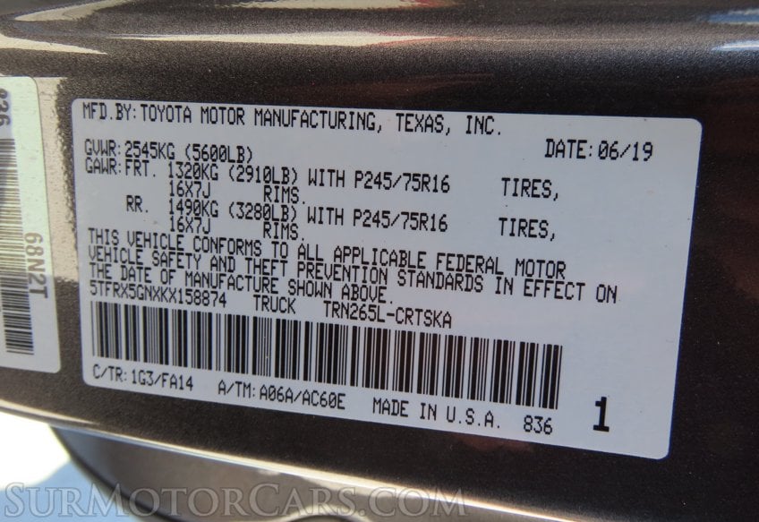 2019 Toyota Tacoma SR - Image 33