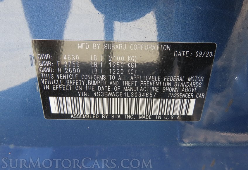 2020 Subaru Legacy Premium - Image 40