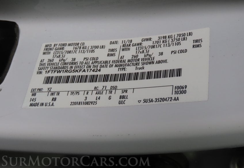 2019 Ford F-150 Raptor - Image 62