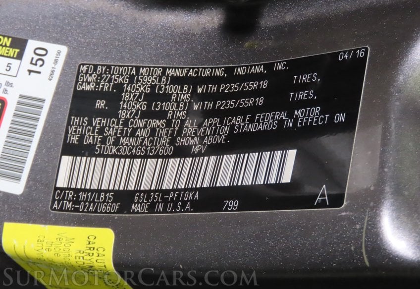 2016 Toyota Sienna AWD Limited - Image 56