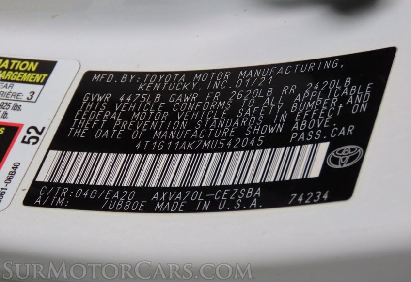 2021 Toyota Camry SE - Image 45